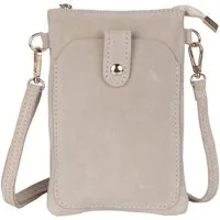 MIRROSI Handytasche Damen Kleine Umhängetasche aus Wildleder Made in Itlay (ca.14x21x3cm), Mini Handytasche zum Umhängen, Handy Tasche