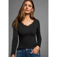 AJC Langarmshirt aus elastischer Baumwollmischung, sehr figurbetonte Passform