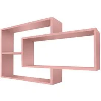 TRAUMMÖBEL Wandregal KARO, Modernes Schweberegal großes Hängeregal Wandregal Rosa 104x20x59 cm