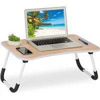 relaxdays Laptoptisch in Holzoptik