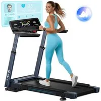 VONKO Laufband KI adaptiv vernetzt, automatische Geschwindigkeit & Steigung, Max. 16,5 km/h, intelligente Herzfrequenzkontrolle, Bosch 5,0-PS-Motor