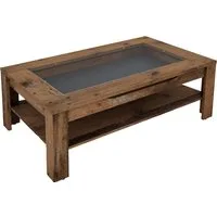 byLIVING Couchtisch RALPH, Tischplatte mit Glaseinlage, Stauraum, 1 Schubkasten, Rollschubführung