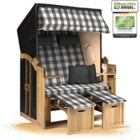 Strandkorb Hanse Strandkorb Strandkorb 2-Sitzer Ostsee Volllieger Beige Anthrazit, BxTxH: 120x80x160 cm, Ostsee Volllieger, Ostsee 2-Sitzer Modell 2025, Stabiles Wacholder mit handgefertigtem Polyrattangeflecht