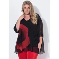 MIAMODA Druckbluse Mesh-Bluse oversized Blumendruck