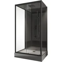 Schulte Komplettdusche Bali, BxT: 115x85 cm, Sicherheitsglas, Komplett Set mit Duschwanne Regendusche Drehtür