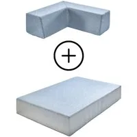 Hipp-Hopp - das Hüpfpolster Weichbodenmatte Hüpfpolster S, +Gratis Rückenpolster M Winkel Lounge Outdoor (Set), Made in Germany