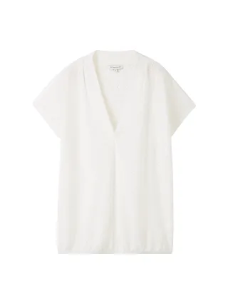 Tom Tailor - T-Shirt mit Lochmuster whisper white - Gr. - XL