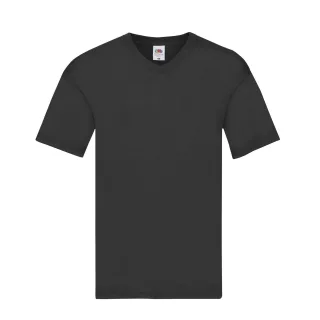 Fruit of the Loom - "Original" T-Shirt V-Ausschnitt für Herren (Schwarz)