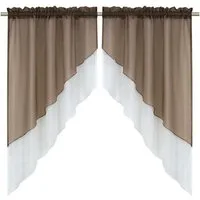 Delien Scheibengardine Beyza (2 St), Stangendurchzug, transparent, Zweifarbig
