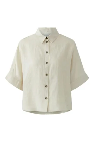 Oui - Leinenbluse beige - Gr. - 44