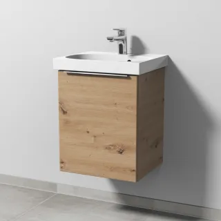 Sanipa 3way Waschtischunterbau zu Geberit Acanto Waschtisch mit 1 Tür, Eiche Natural-Touch UM41385