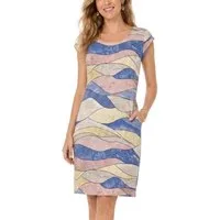 dy_mode Midikleid Damen Leinenkleid Knielanges Sommerkleid Midi Kleid Strandkleid leicht taillierte Passform, mit seitlichen Eingriffstaschen