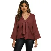 Worldclassca Cardigan WORLDCLASSCA Damen Oversize Cardigan Strickjacke mit Schleife Fashion Neue Kollektion - Stilvolle und gemütliche Strickmode für Damen