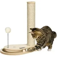 PawHut Kratzbaum für Kitten inkl. Spielzeug, Kugelbahn, Kugel mit Feder, BxTxH: 35x23x40 cm