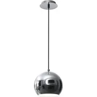 Licht-Erlebnisse Pendelleuchte COOL, ohne Leuchtmittel, Hängelampe Kugel Schirm Chrom E27 Metall Hängeleuchte