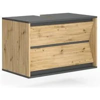Vicco Waschbeckenunterschrank Edelin, Anthrazit/Artisan, 80 x 50 cm mit 2 Schubladen (1-St)