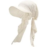 Coonoor Visor Damen Turban Mütze, Modische Kopfbedeckung mit gebogenem Schirm (1-St) Weiche Stoffe und Feder-Dekor, Ideal für Hijab