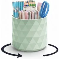 FOUORTUNATE-BEE Make-Up Organizer Rotierender Kosmetik-Organizer für Büro, Schule & Zuhause, Drehbare Aufbewahrungsbox für Kosmetik & Malutensilien
