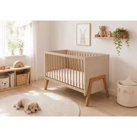 Baby-Delux Babybett Juna Kiefer umbaugitter, Kinderbett 60x120 umbaubar Schutzgitter Matratze