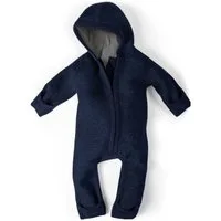 Ehrenkind Overall Walkoverall Baby aus Merino Schurwolle mit Reißverschluss (Dunkelblau, Gr. 50-56) Wollwalk Overall Baby 50/56