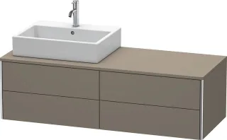 Duravit XSquare Konsolenwaschtischunterbau wandhängend Flanell Grau Seidenmatt 1400x548x400 mm - XS4 XS4913L9090