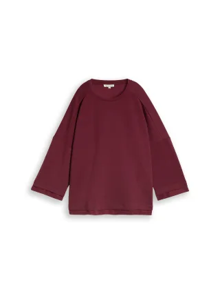 Tom Tailor - Plus Size - Loose Fit Sweatshirt mit 7/8-Arm Preppy Plum - Gr. - 54
