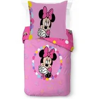 Disney Kinderbettwäsche Minnie Mouse Happy, Linon, 2 teilig, 100% Baumwolle