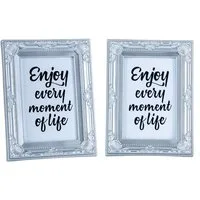 Levandeo® Bilderrahmen, 2er Set Bilderrahmen 10x15 Silber Barock Fotorahmen Antik Nostalgie