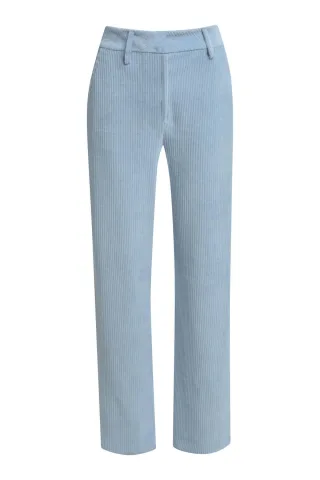 Milano Italy - wideleg pants french pockets, elastic waist at back cornflower blue - Gr. - 38