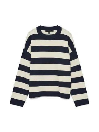 VERO MODA - VMSILJE LS O-NECK BOXY PULLOVER NOOS Navy Blazer - Gr. - XS