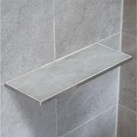Dalsys Duschregal, Befliesbare Duschablage Ecke 400mm x 150mm Silber 1-tlg., Ablage zum Einfliesen, Edelstahl korrosionsbeständig, Bad Accessoires