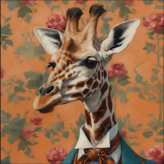 Aludibondbild GIRAFFE IN SUIT