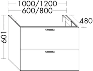 Burgbad Waschtischunterschrank Sys30 PG4 Sana 601x600x480 Sand Hochglanz, WUZX060F3360 WUZX060F3360