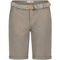SUBLEVEL Bermudas Damen kurze Stoffhose mit buntem Flechtgürtel Sommerhose, kurze Chinohose, Shorts mit Gürtel