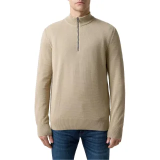 Boss - "Ebrando-P" Pullover für Herren, mit halbem Reißverschluss, Jerseyware (Hellbeige)