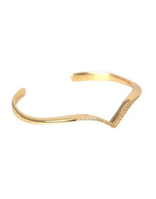 Nialaya Bogenflügel-Cuff Skyfall Gold CZ 925 Armband