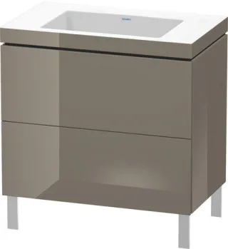 Duravit L-Cube c-bonded Set bodenstehend Flanell Grau Hochglanz 800x480x698 mm - LC6937N8989 LC6937N8989