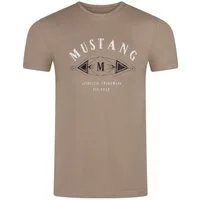 MUSTANG T-Shirt Herren Printshirt Regular Fit (1-tlg) Kurzarm Tee Shirt mit Rundhalsausschnitt aus 100% Baumwolle