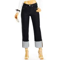 be styled High-waist-Jeans High waist Mom Jeans Hose - weite Bequeme Stretchjeans - Damen - j22k mit Stretch-Anteil