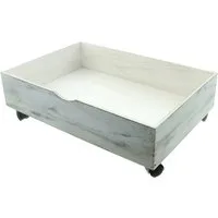 Dekoleidenschaft Bettschubkasten Bettschublade "Shabby" weiß, Bettkasten Schublade mit Rollen Schublade, Unterbettkommode, Schubkasten, Staukasten, Bettkasten, Bett Auszug