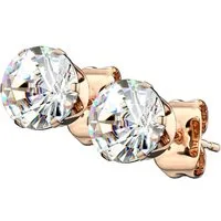 Taffstyle Paar Ohrstecker Runde Ohrstecker Edelstahl Ohrringe Rosegold Kristall Clear 3mm (Damen Herren zum Geburtstag Weihnachten Valentinstag Muttertag), Ohrringe Stecker Ohrstecker Schmuck Geschenke für Frauen Freundin