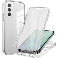 Tec-Expert Handyhülle 360 Grad Hülle für Samsung Galaxy S21 FE 6.4 Zoll, 6.4", Rundum Schutz Cover Case Hülle Transparent