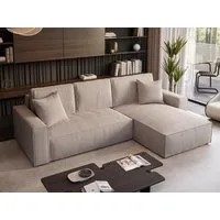 Beautysofa Ecksofa mit Schlaffunktion und Bettkasten PARYS L, Polstersofa aus Cordstoff, POSO-Cordstoff, Ottomane auf der linken oder rechten Seite