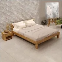 Krok Wood Massivholzbett Julia in Eiche mit Kopfteil