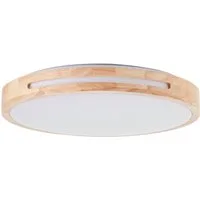 Brilliant LED Deckenleuchte Woodbury, mehrere Helligkeitsstufen, LED fest integriert, Warmweiß, Mit Holzrahmen, Ø 39 cm, 2100 lm, 2700 K, Holz/Kunststoff