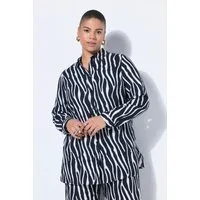 Studio Untold Hemdbluse Hemdbluse Straight Shape Zebra-Print Langarm