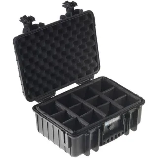 B&W Outdoor Koffer Type 4000 schwarz mit Facheinteilung
