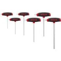 Stiftschlüssel-Set Hex, mit Quergriff ComfortGrip, Schraubendreher schwarz/rot, 6-teilig, mit Seitenabtrieb