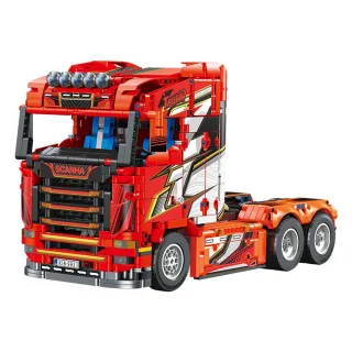 JIESTAR JJ9070 Scania Tractor Truck Head Model MOC Building Block Assembly Kit Educational Brick Electric Toys for Child