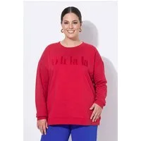 MIAMODA Sweatshirt Sweatshirt Boxy Fit Flock-Schriftzug